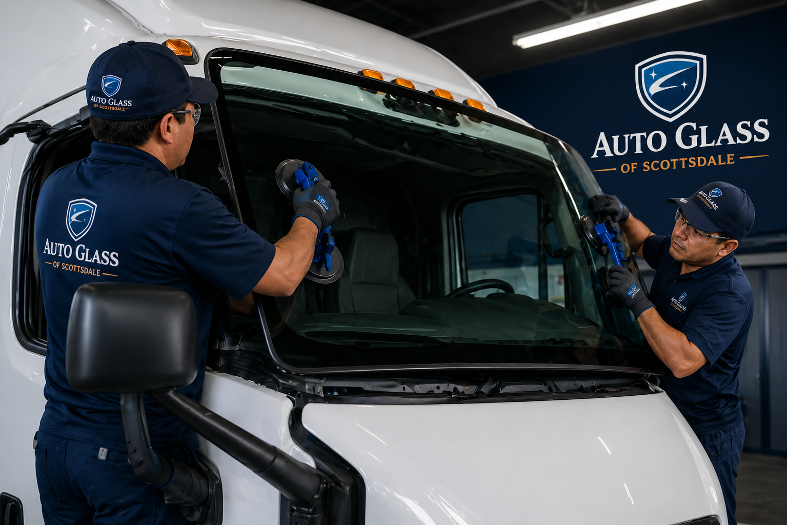 East Valley Auto Glass technician working on a BMW